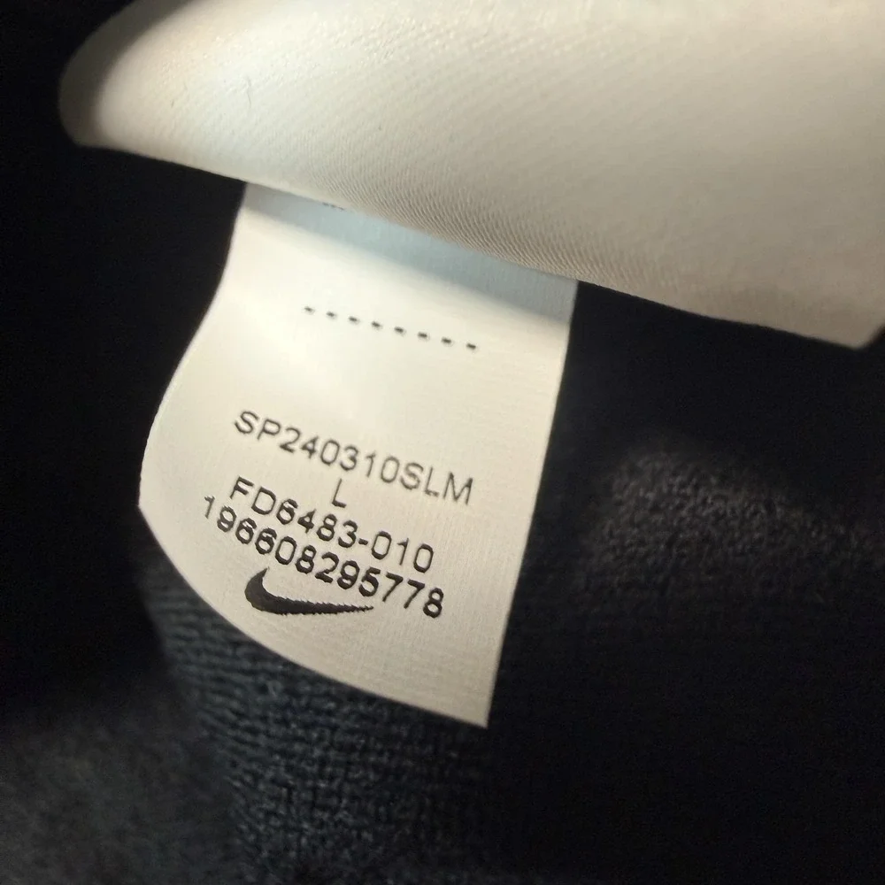 Nike Bodysuit Womens Large Black Ribbed Knit Long Sleeve 1/2 Zip FD8149-010
